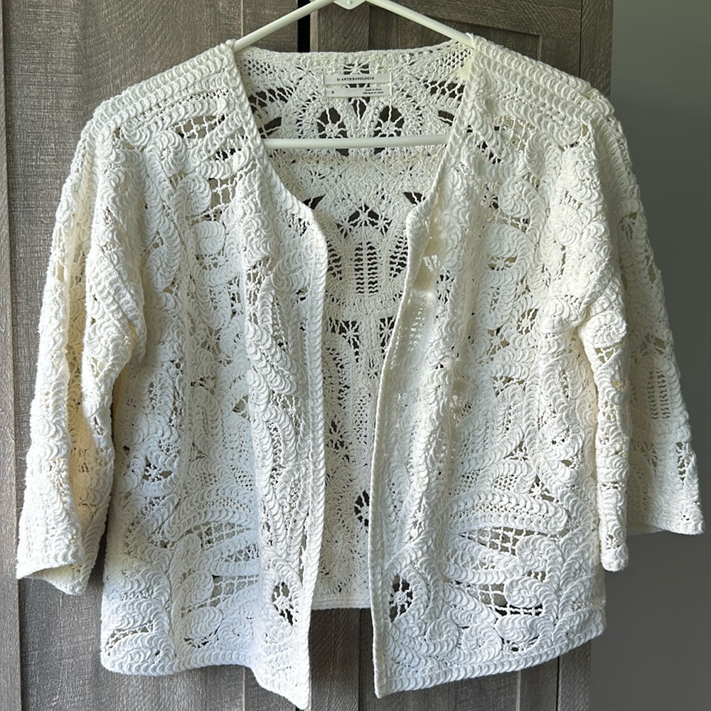 Anthropologie lace cardigan